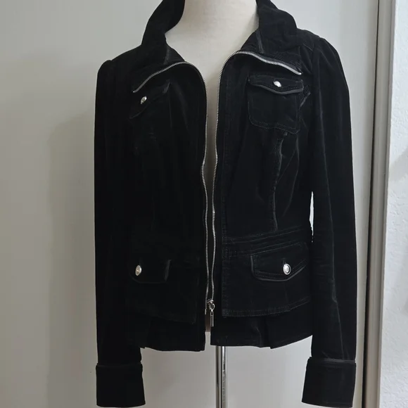 White House Black Market Black Utility Jacket/ Size 6 - Picture 2 of 6